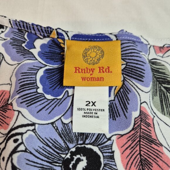 Ruby Rd Women's Tunic Size 2X Floral Colorful Pattern Top Blouse (57) - Picture 8 of 11